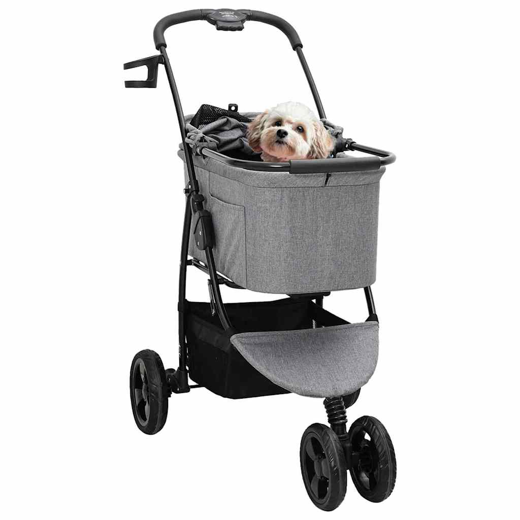 Faltbarer Haustierwagen Grau 78 x 54 x 101 cm Polyester