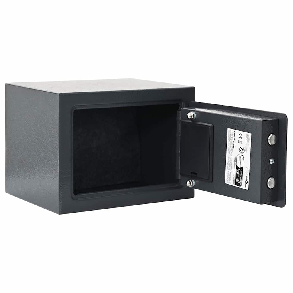 Digitaler Safe mit Schloss Dunkelgrau 23 x 17 x 17 cm Stahl