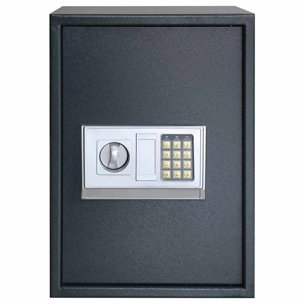 Digitaler Safe mit Schloss Dunkelgrau 35 x 31 x 50 cm Stahl