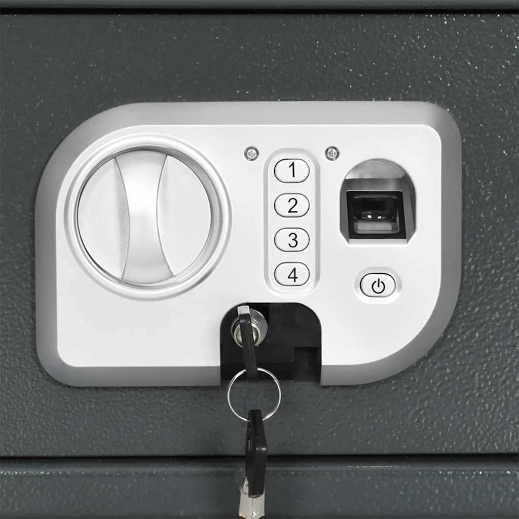 Digitaler Safe mit Schloss Dunkelgrau 31 x 20 x 20 cm Stahl
