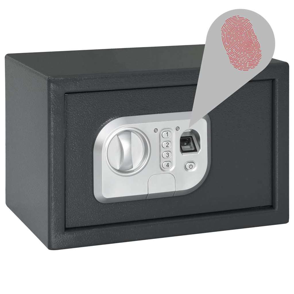 Digitaler Safe mit Schloss Dunkelgrau 31 x 20 x 20 cm Stahl