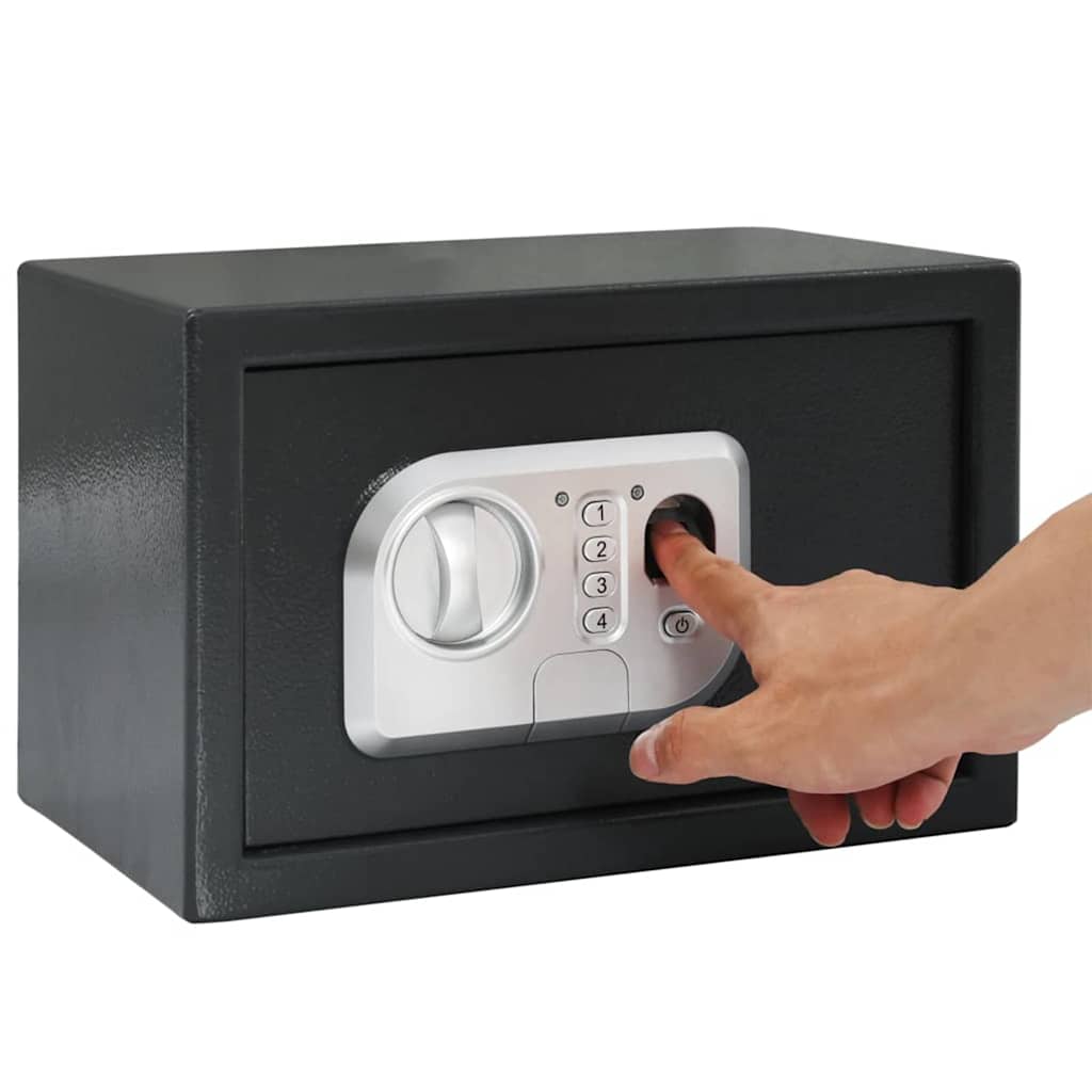Digitaler Safe mit Schloss Dunkelgrau 31 x 20 x 20 cm Stahl