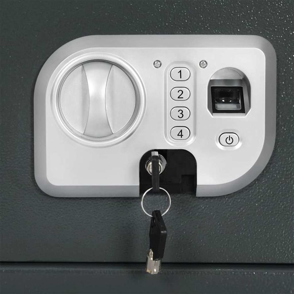 Digitaler Safe mit Schloss Dunkelgrau 35 x 25 x 25 cm Stahl