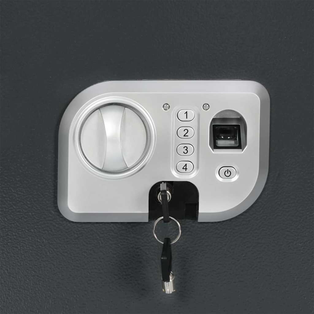 Digitaler Safe mit Schloss Dunkelgrau 35 x 31 x 50 cm Stahl