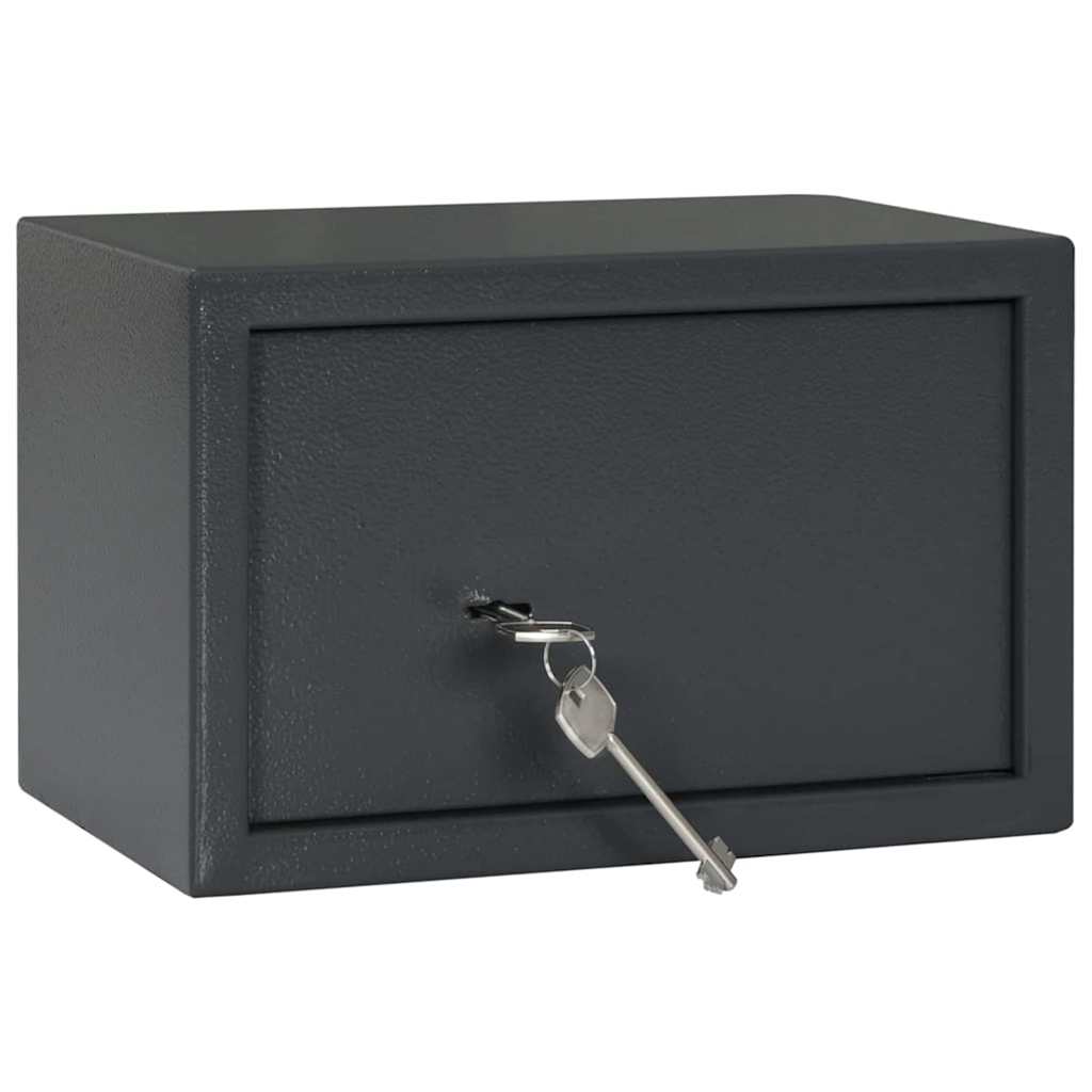 Safe Box mit Schloss Dunkelgrau 31 x 20 x 20 cm Stahl