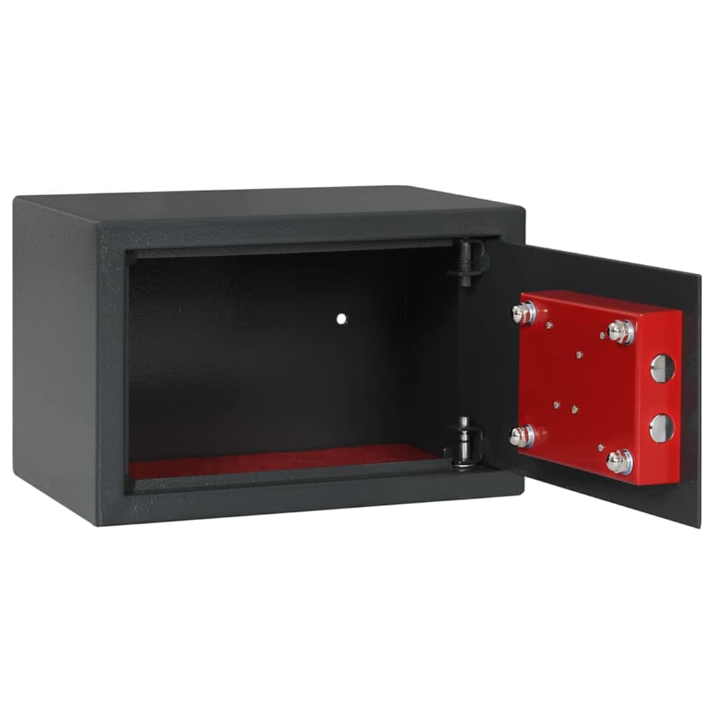 Safe Box mit Schloss Dunkelgrau 31 x 20 x 20 cm Stahl