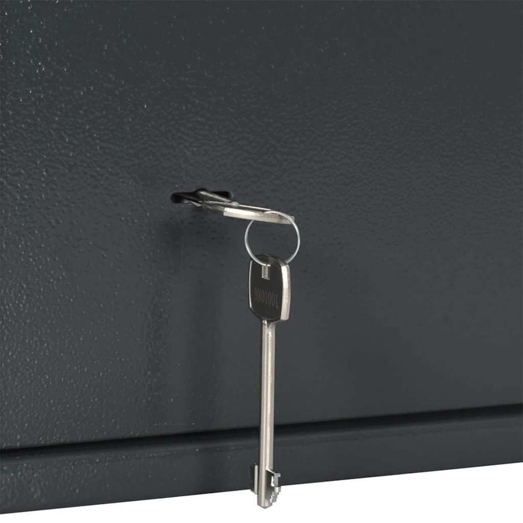 Safe Box mit Schloss Dunkelgrau 35 x 25 x 25 cm Stahl