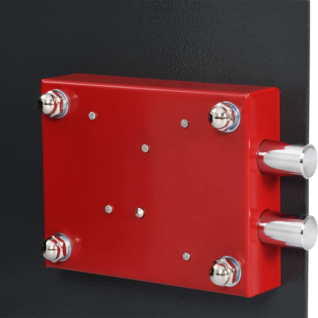 Safe Box mit Schloss Dunkelgrau 35 x 25 x 25 cm Stahl