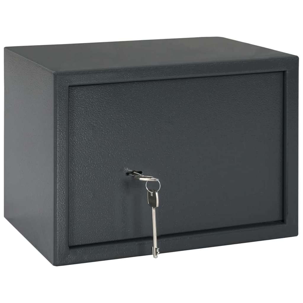 Safe Box mit Schloss Dunkelgrau 35 x 25 x 25 cm Stahl