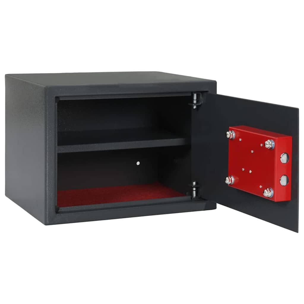 Safe Box mit Schloss Dunkelgrau 35 x 25 x 25 cm Stahl