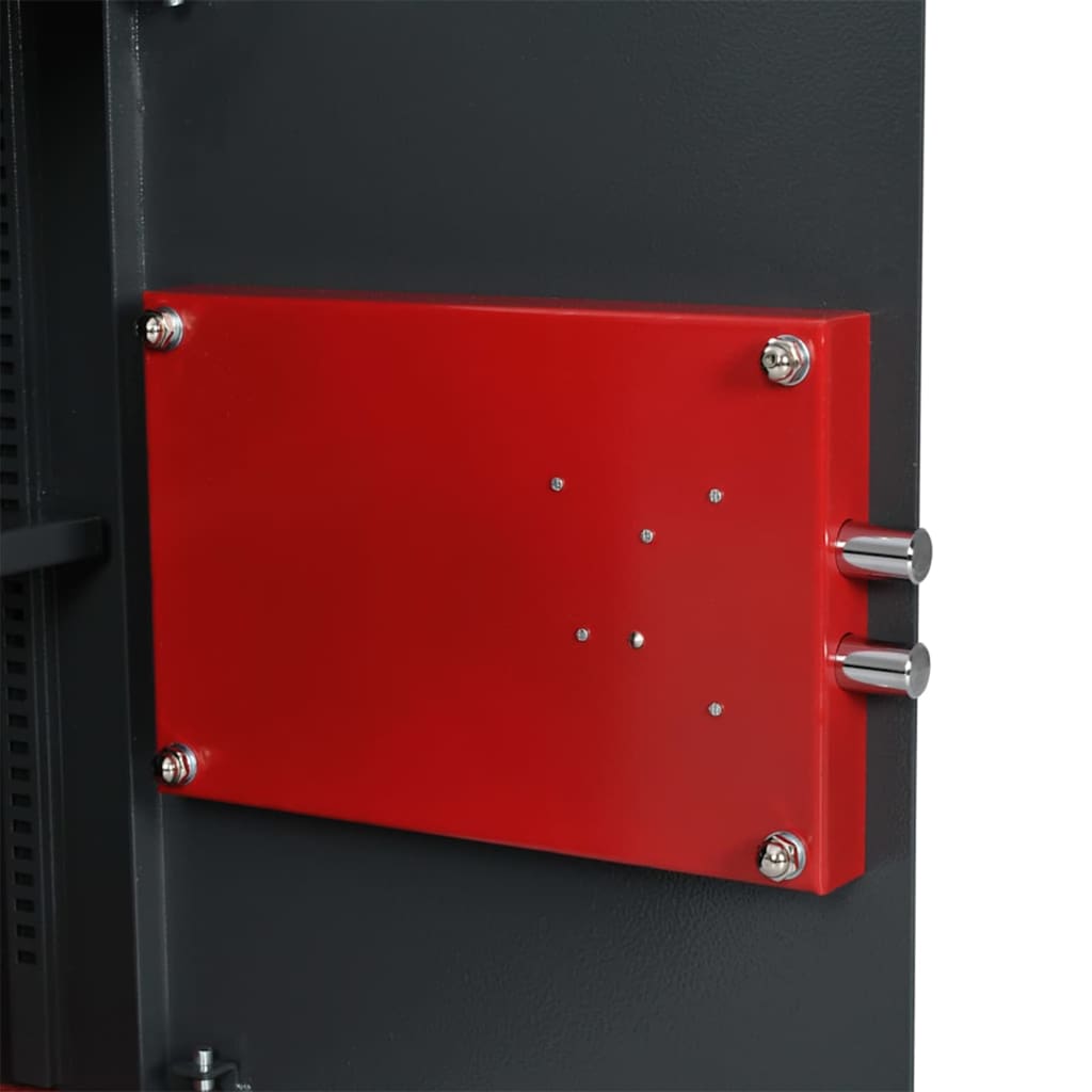 Safe Box mit Schloss Dunkelgrau 35 x 31 x 50 cm Stahl