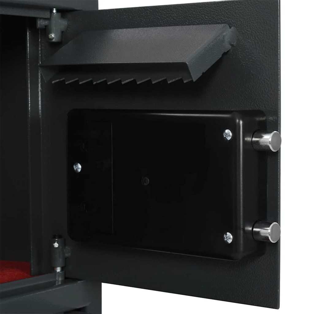 Digitaler Safe mit Schloss Dunkelgrau 35 x 31 x 80 cm Stahl