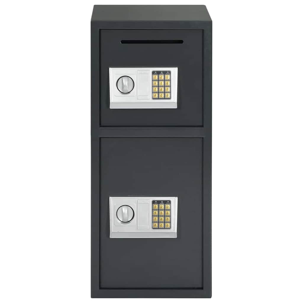 Digitaler Safe mit Schloss Dunkelgrau 35 x 31 x 80 cm Stahl