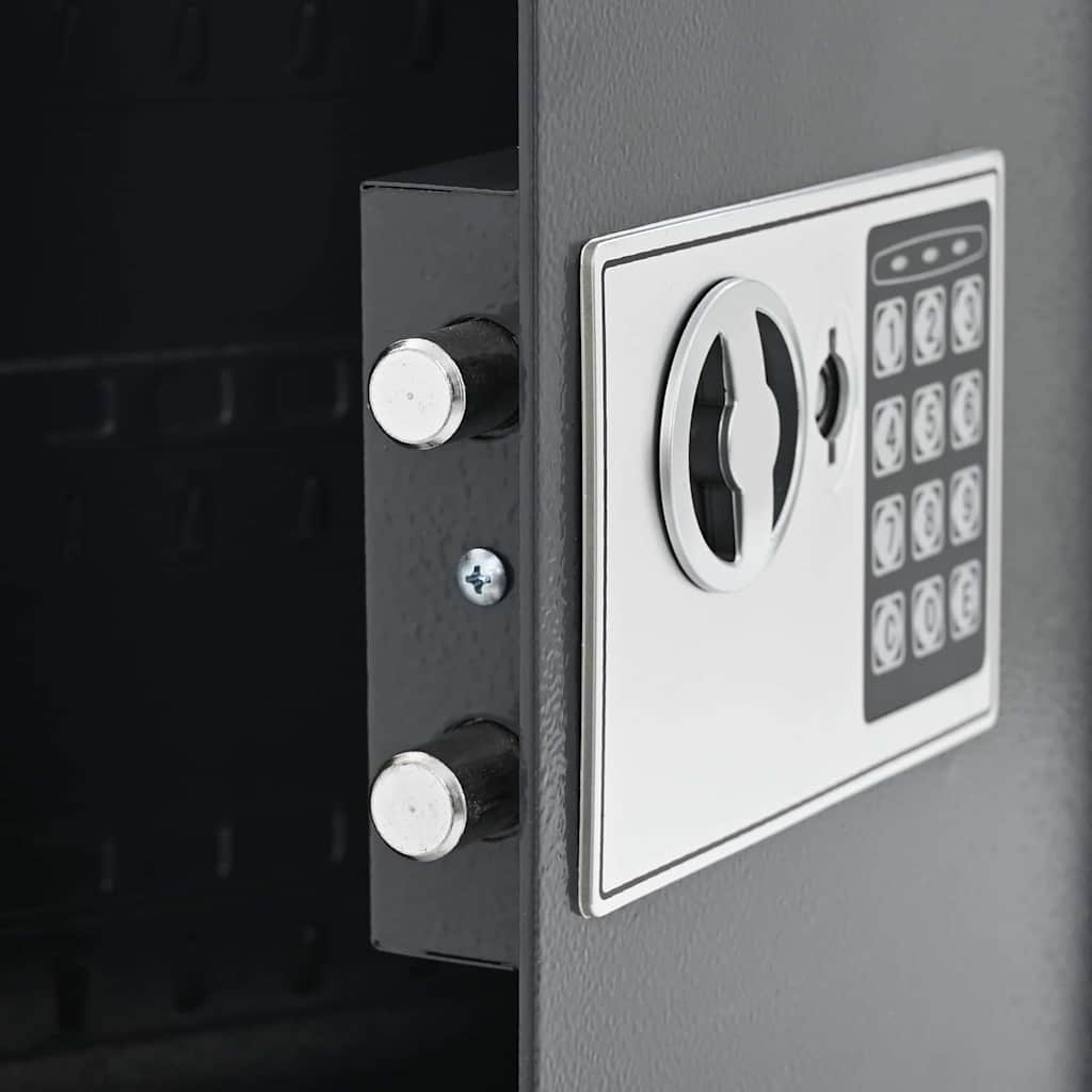 Digitaler Safe mit Schloss Dunkelgrau 30 x 10 x 36,5 cm Stahl