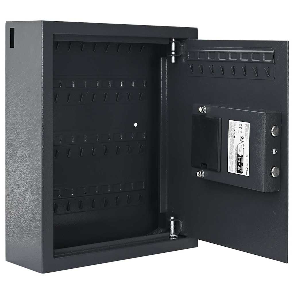 Digitaler Safe mit Schloss Dunkelgrau 30 x 10 x 36,5 cm Stahl