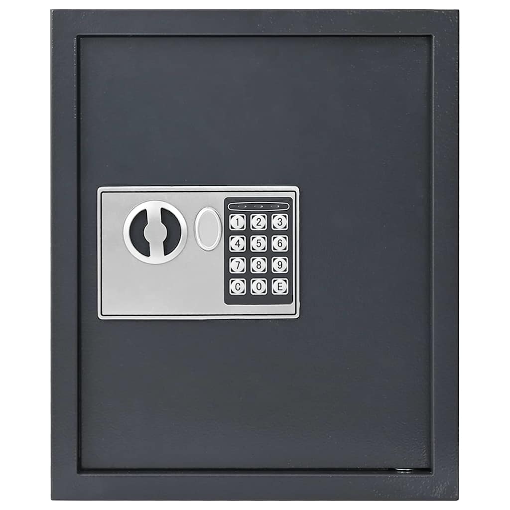 Digitaler Safe mit Schloss Dunkelgrau 30 x 10 x 36,5 cm Stahl