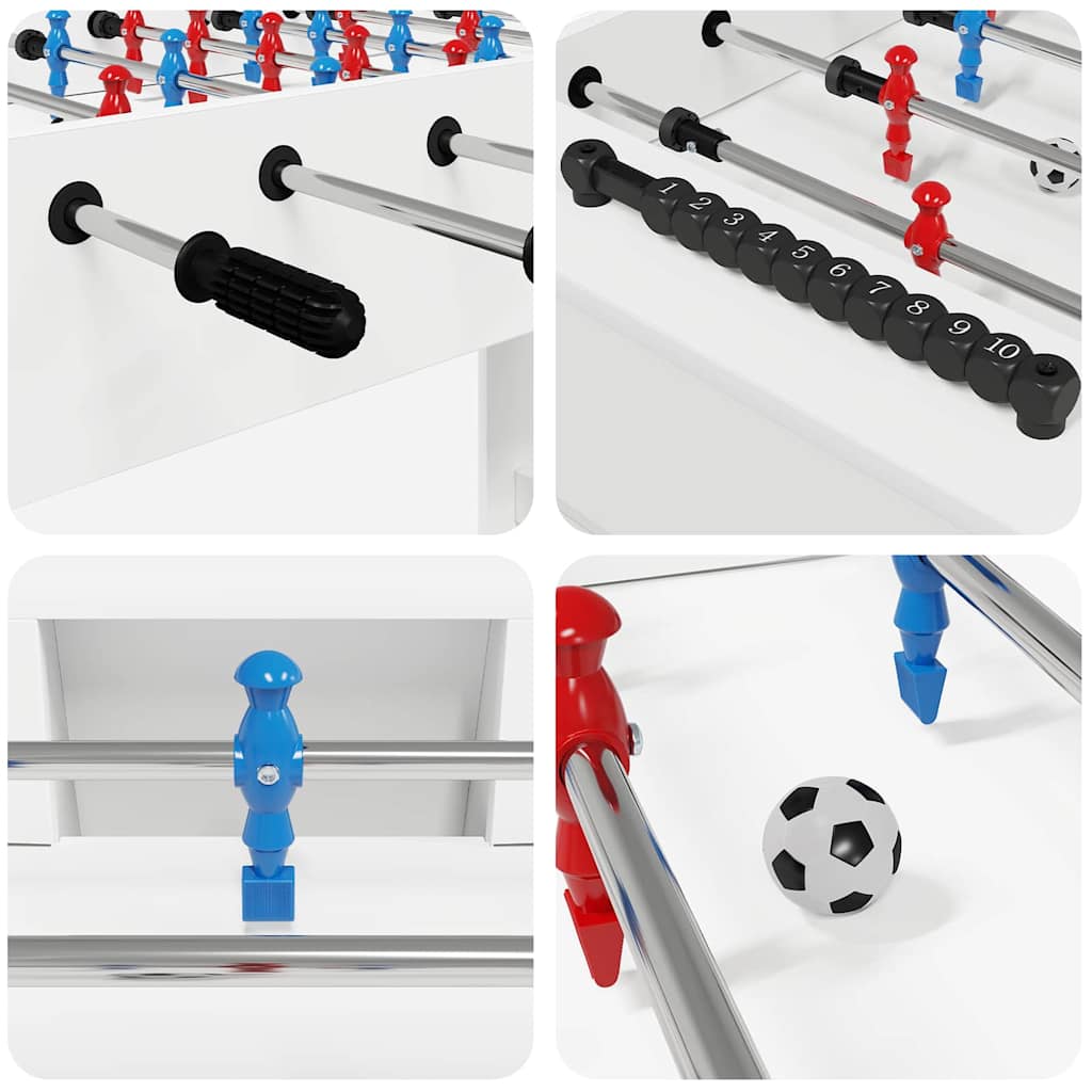 Tischfußballtisch Weiß 125 x 60,5 x 80 cm Holzwerkstoff