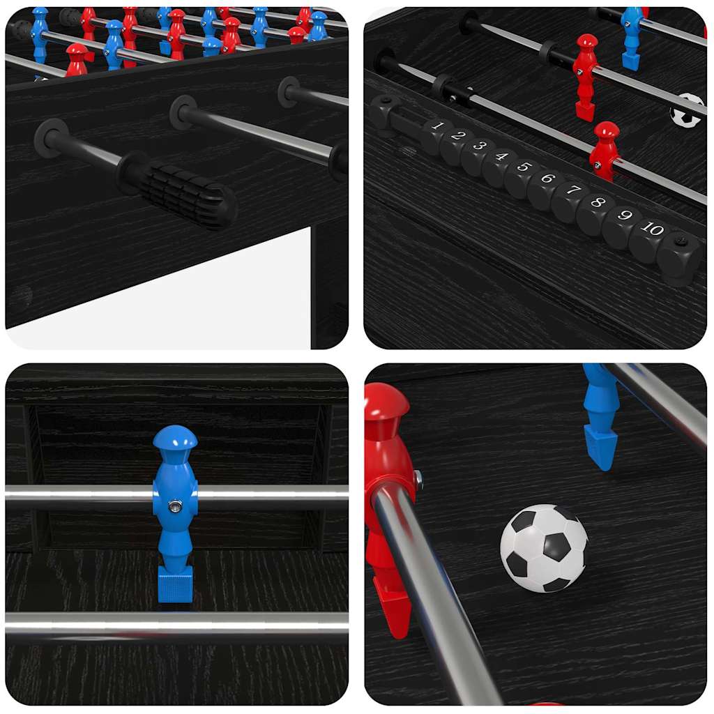 Tischfußballtisch Schwarz Eichen-Optik 125 x 60,5 x 80 cm