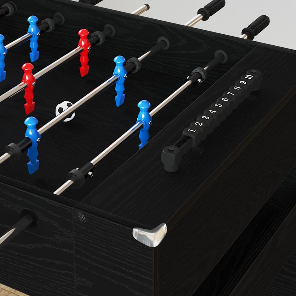 Tischfußballtisch Schwarz Eichen-Optik 125 x 60,5 x 80 cm