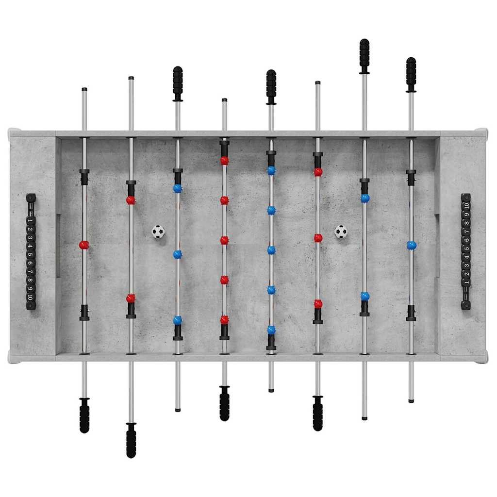 Tischfußballtisch Betongrau 125 x 60,5 x 80 cm Holzwerkstoff