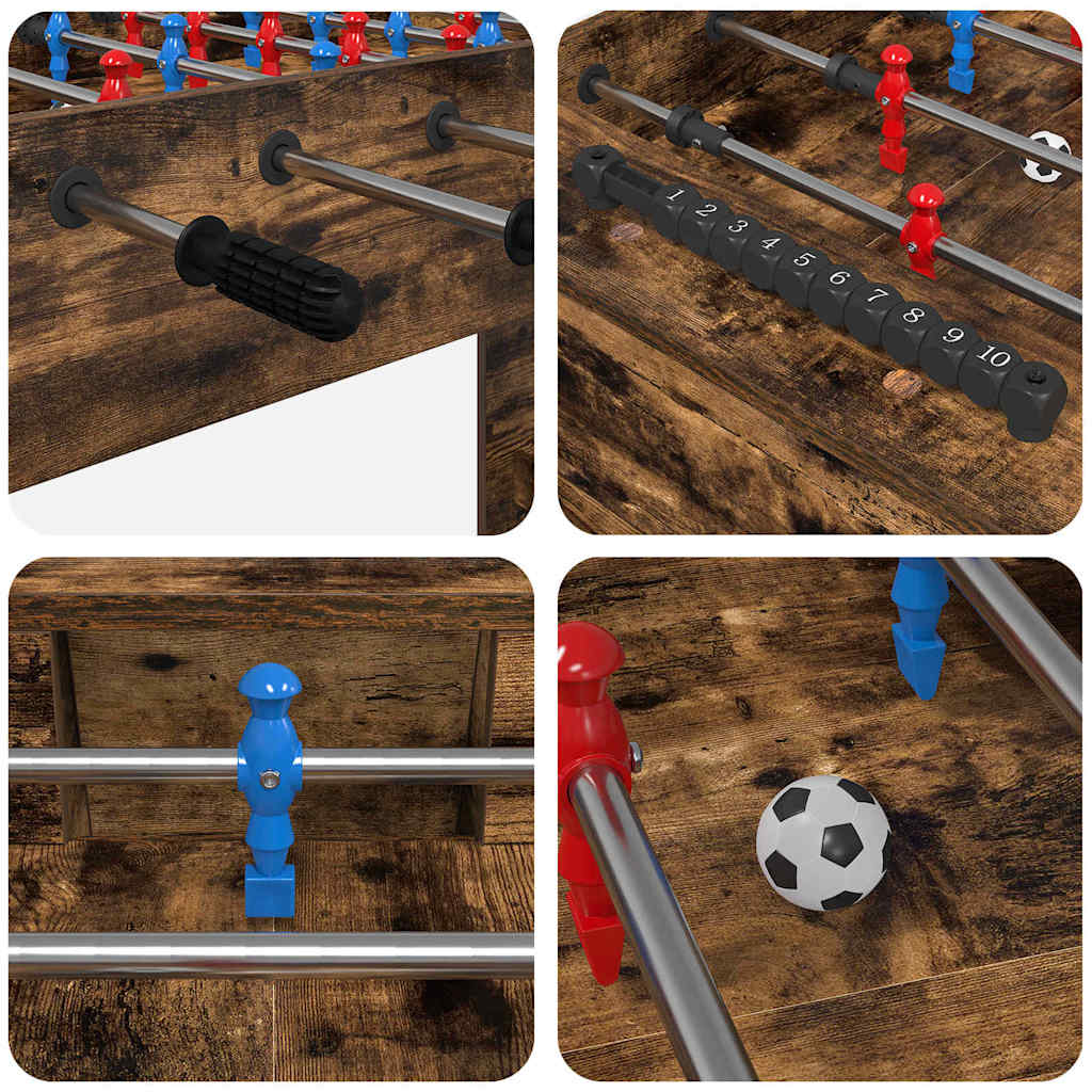 Tischfußballtisch Räuchereiche 125 x 60,5 x 80 cm Holzwerkstoff