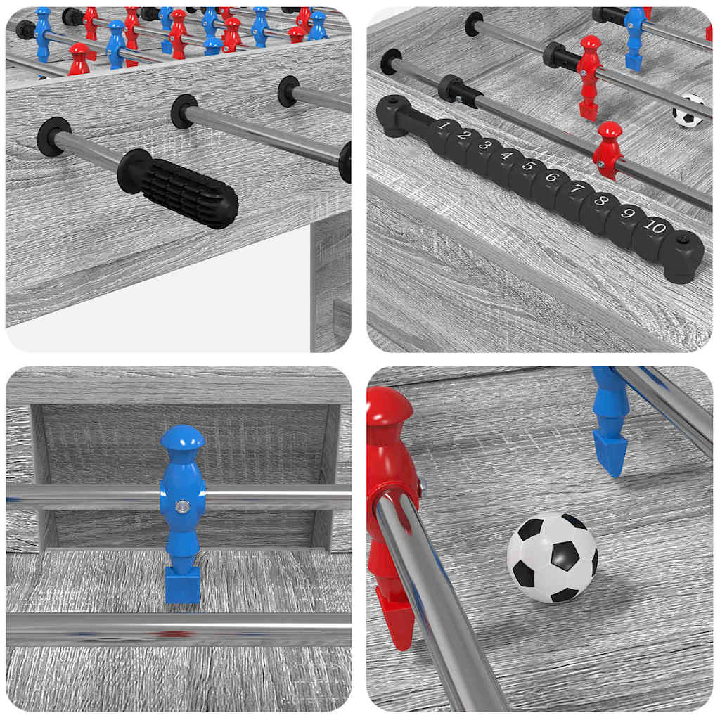 Tischfußballtisch Sonoma-Grau 125 x 60,5 x 80 cm Holzwerkstoff