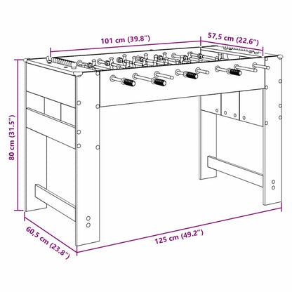 Tischfußballtisch Sonoma-Grau 125 x 60,5 x 80 cm Holzwerkstoff