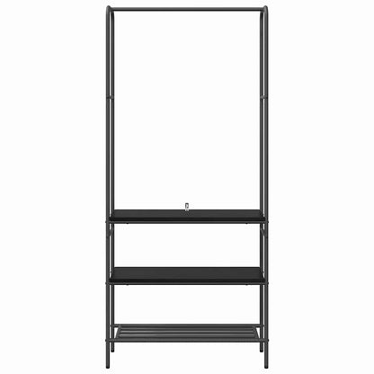 Kleiderständer Schwarz Eichen-Optik 77 x 30 x 171 cm