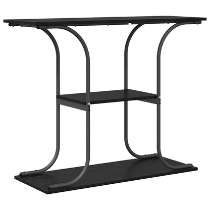 Konsolentisch mit Regal Schwarz Eichen-Optik 101 x 35 x 80,5 cm