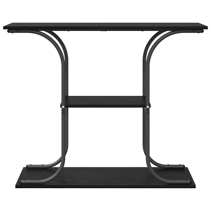 Konsolentisch mit Regal Schwarz Eichen-Optik 101 x 35 x 80,5 cm