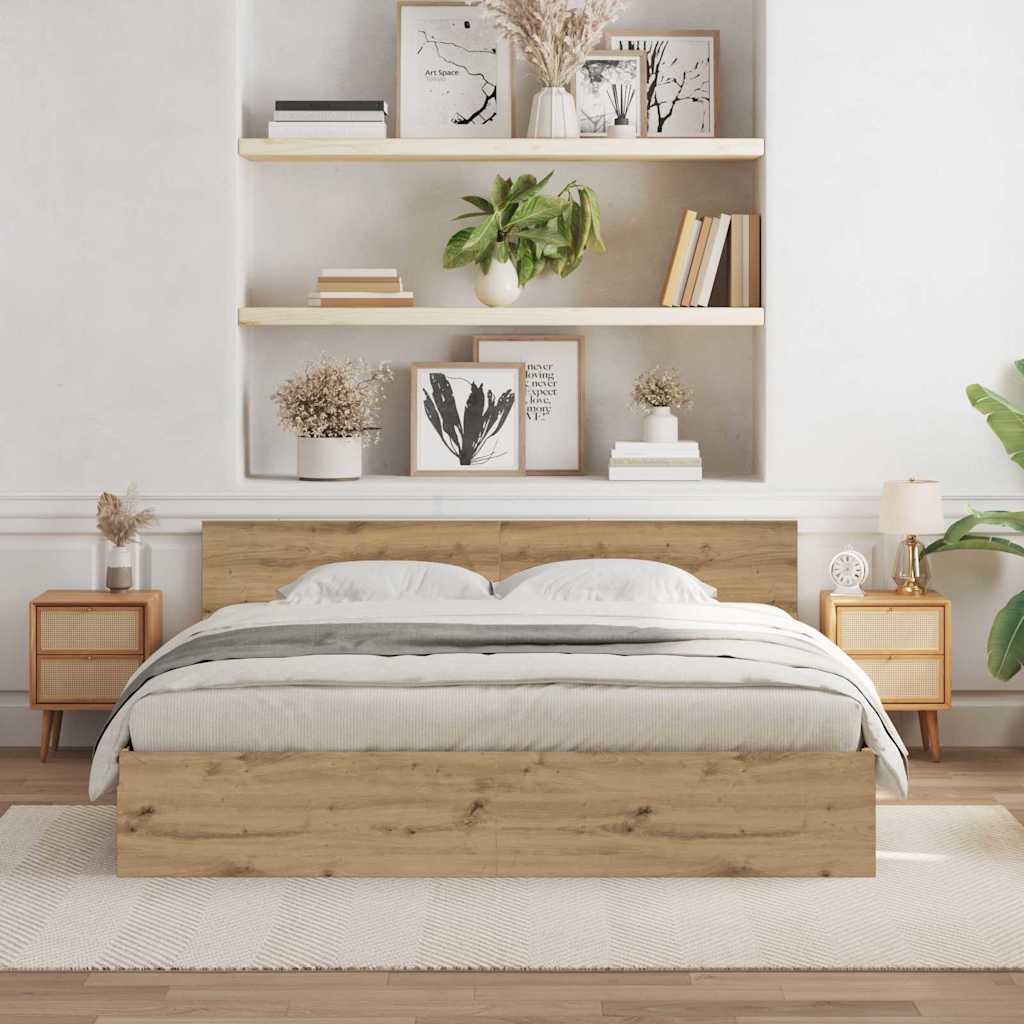Bettrahmen Artisan-Eiche 203 x 185 x 70 cm Holzwerkstoff