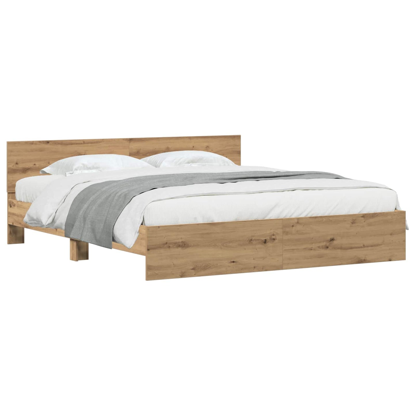 Bettgestell mit Kopfteil Artisan-Eiche 203 x 185 x 70 cm