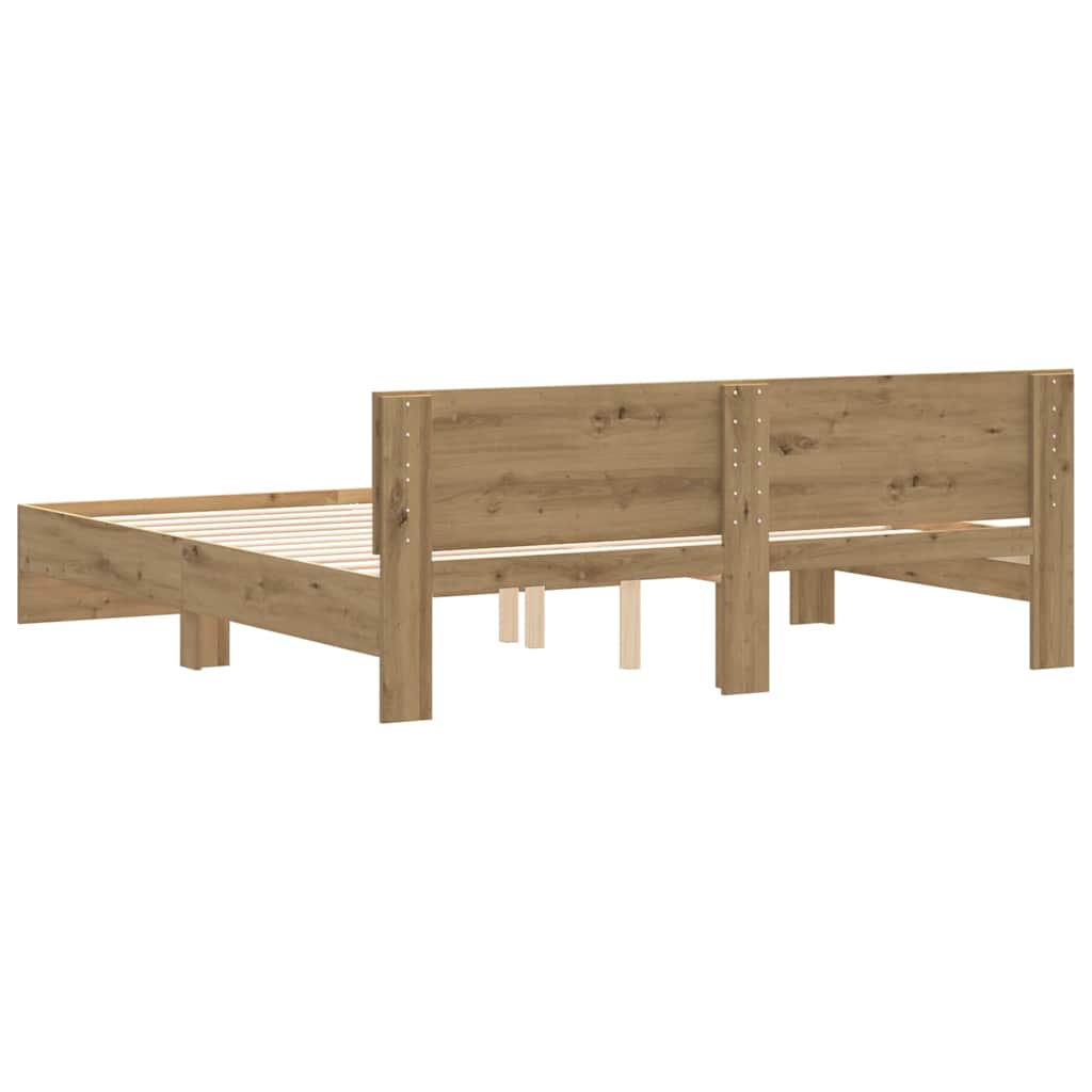 Bettgestell mit Kopfteil Artisan-Eiche 203 x 185 x 70 cm