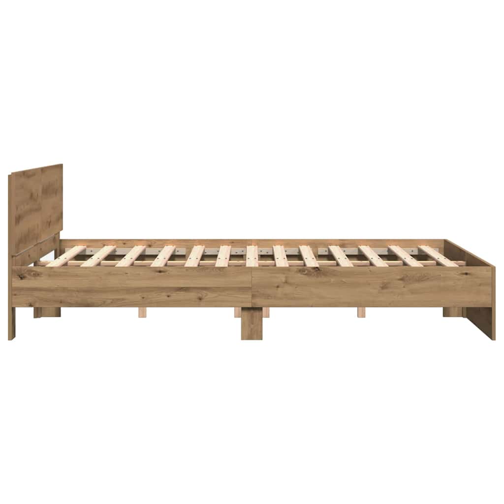 Bettgestell mit Kopfteil Artisan-Eiche 203 x 185 x 70 cm