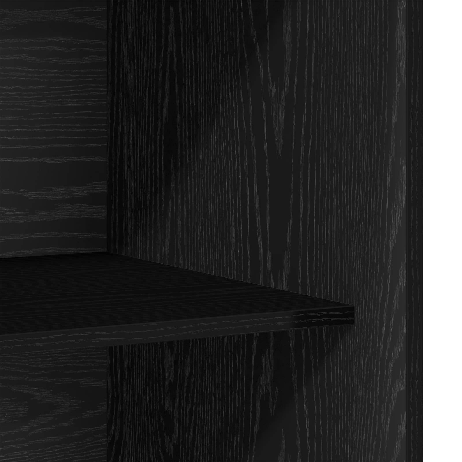 Kleiderschrank mit Regal Schwarz Eichen-Optik 80 x 50 x 200 cm