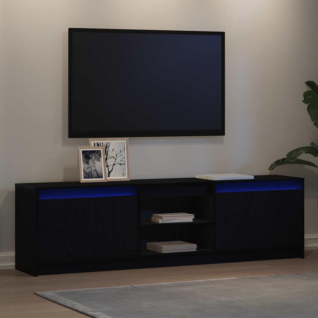 TV-Schränk Schwarz 180 x 34 x 50 cm Holzwerkstoff