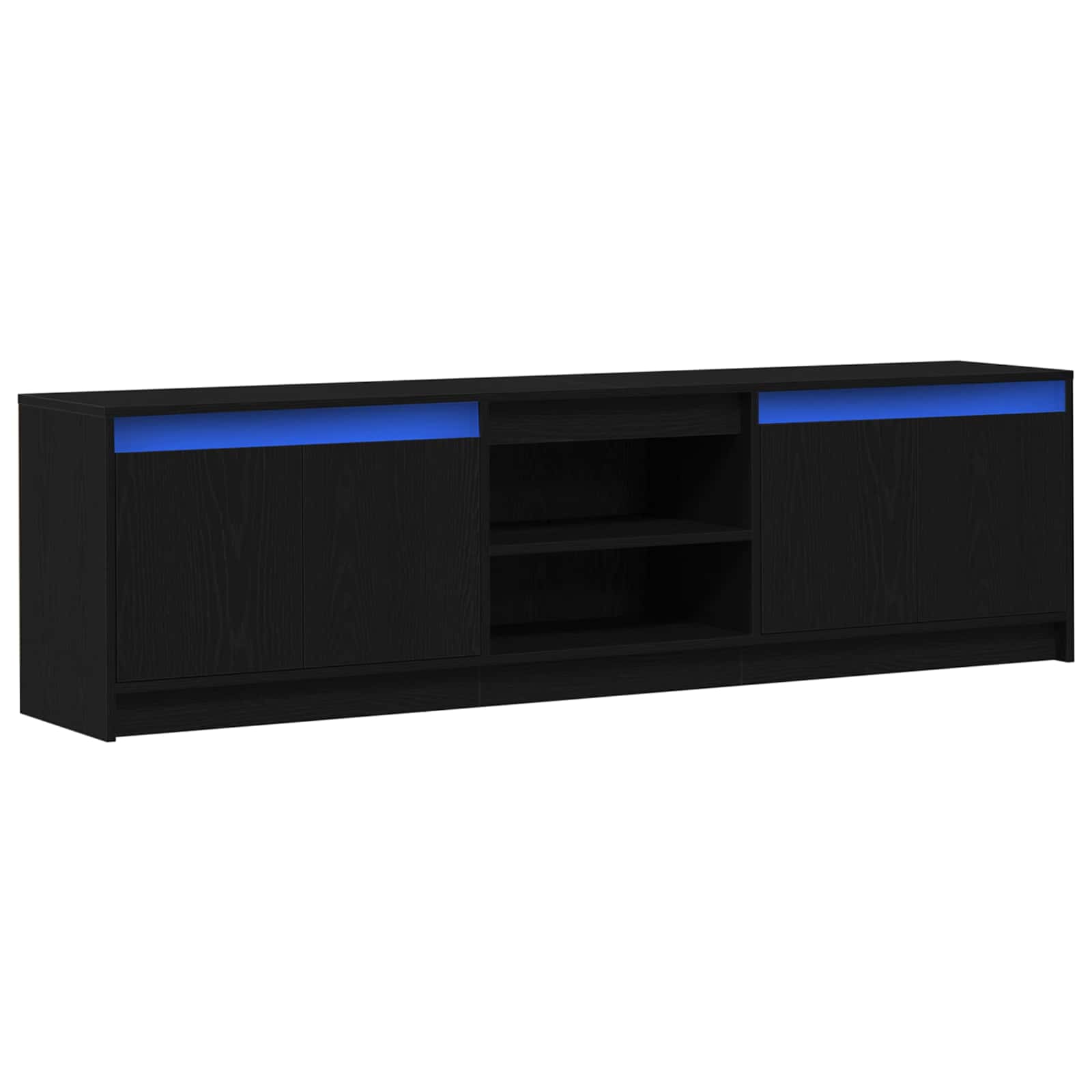 TV-Einheiten 2 pcs Schwarz 180 x 34 x 50 cm Holzwerkstoff