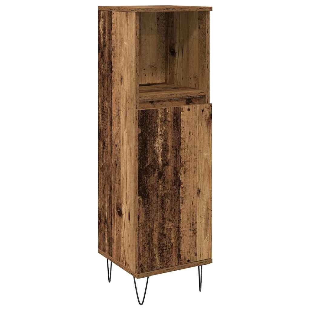 Badezimmermöbel-Set mit Regal 3 pcs Altholz Holzwerkstoff