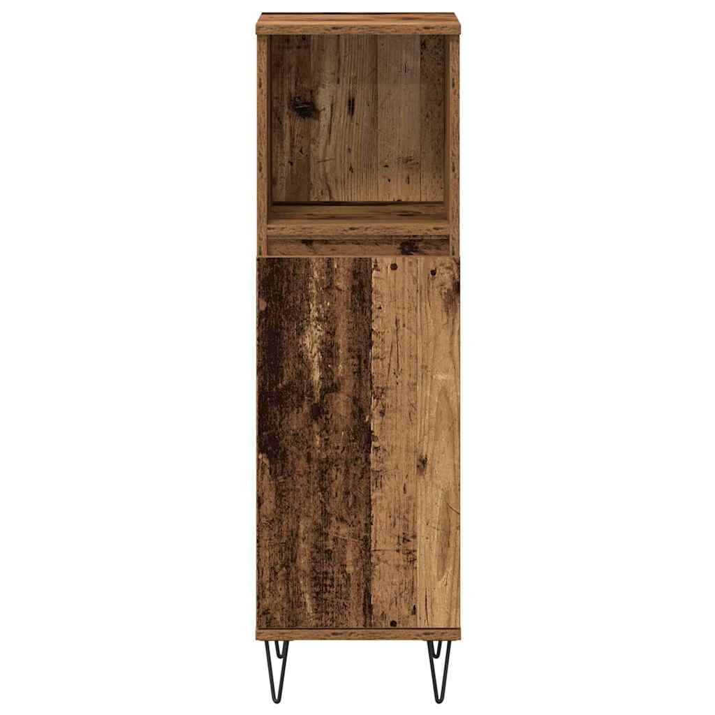 Badezimmermöbel-Set mit Regal 3 pcs Altholz Holzwerkstoff