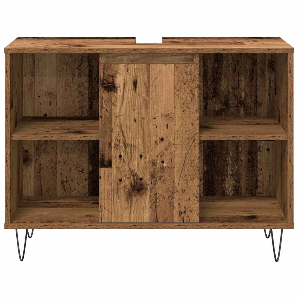 Badezimmermöbel-Set mit Regal 3 pcs Altholz Holzwerkstoff