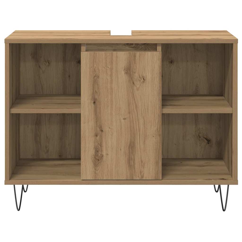 Badezimmermöbel-Set mit Regal 3 pcs Artisan-Eiche Holzwerkstoff