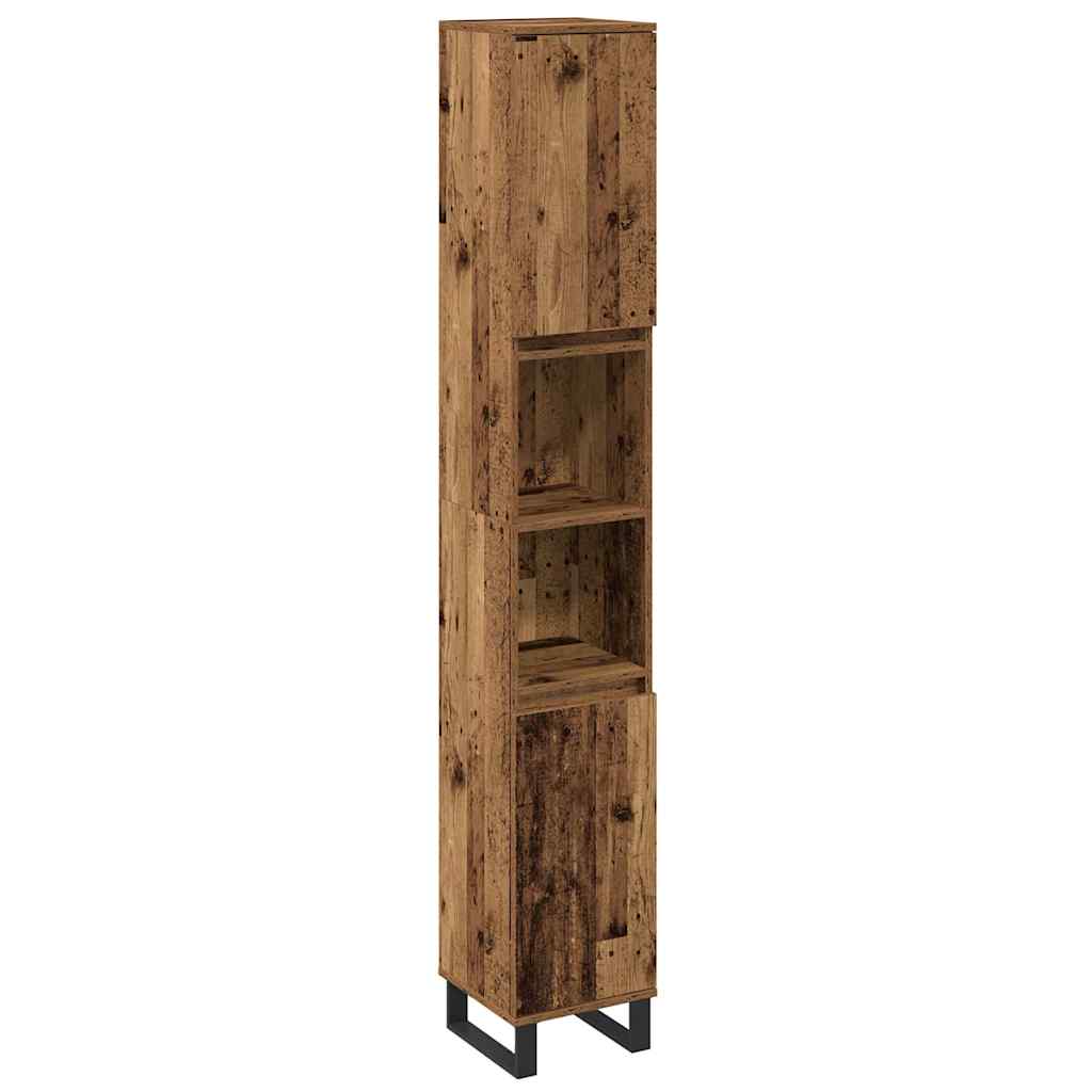 Badezimmermöbel-Set 3 stk. Braun 30 x 30 x 180 cm Holzwerkstoff