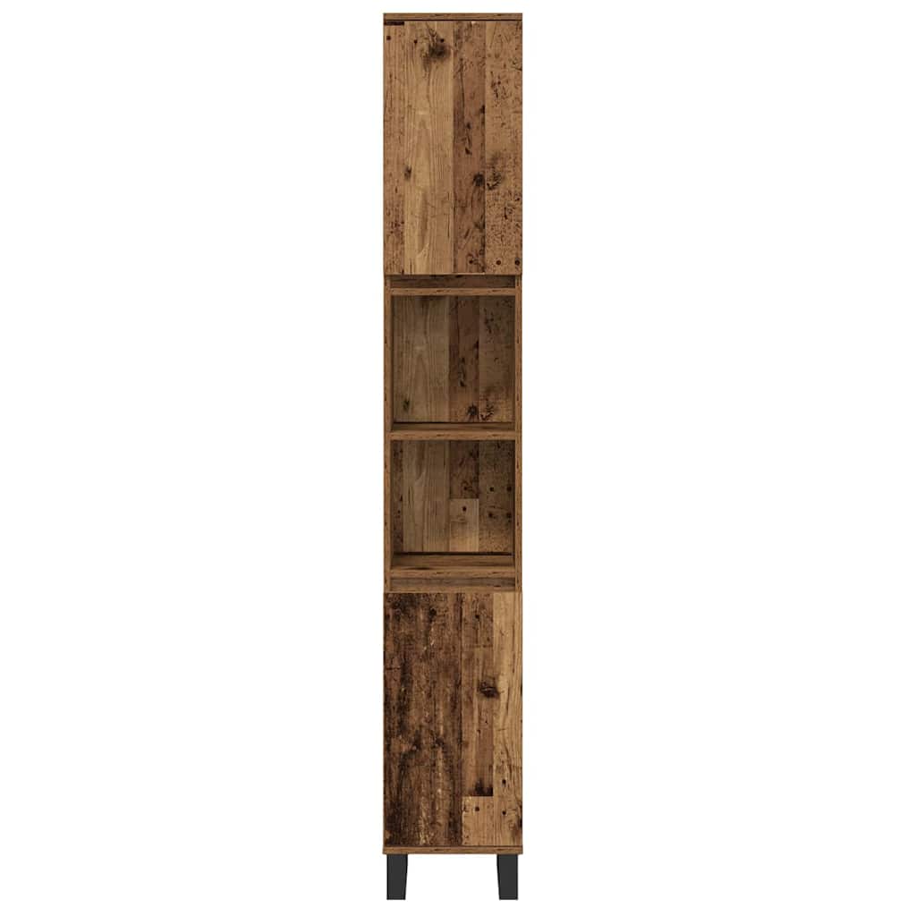 Badezimmermöbel-Set 3 stk. Braun 30 x 30 x 180 cm Holzwerkstoff