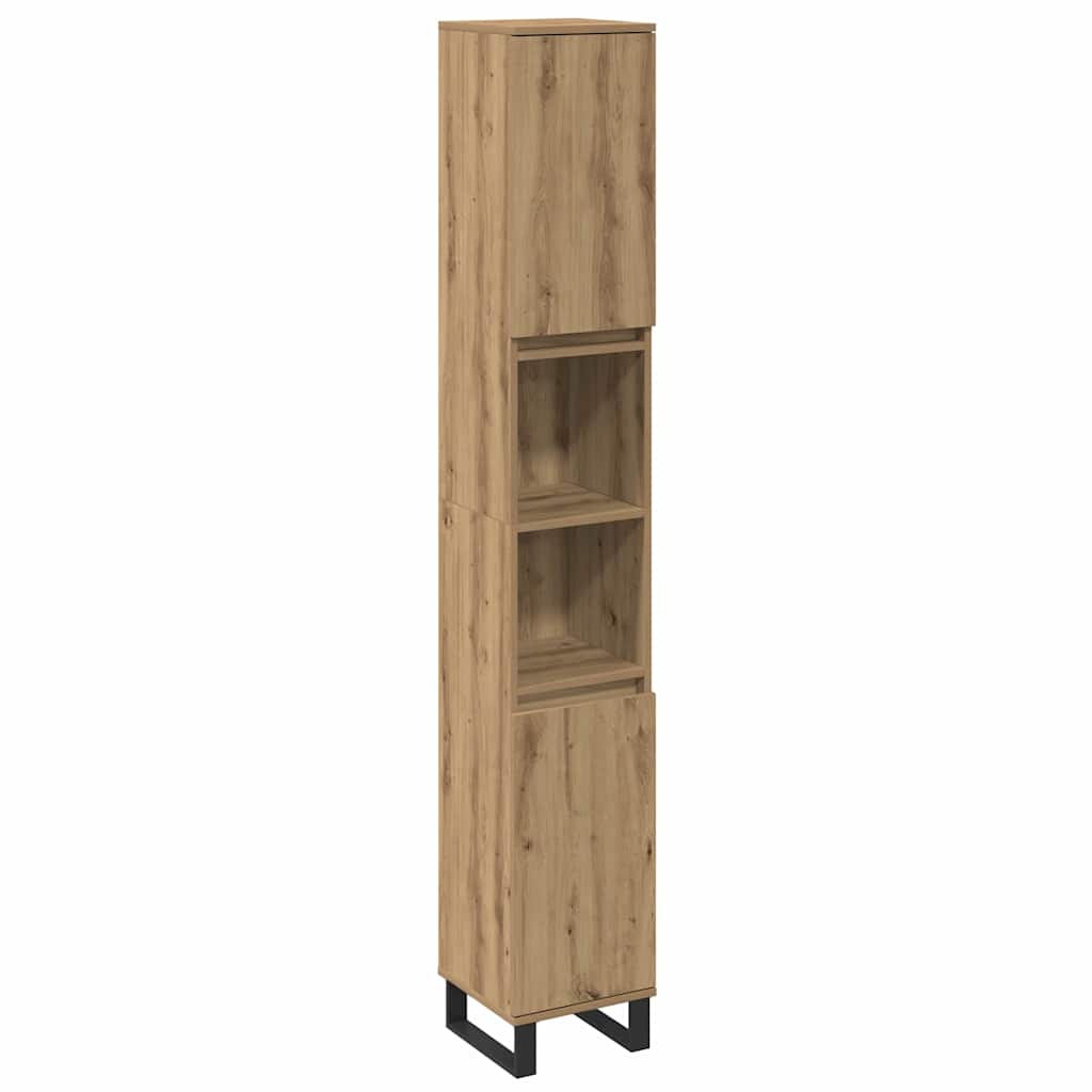 Badezimmermöbel-Set 3 stk. Braun 30 x 30 x 180 cm Holzwerkstoff