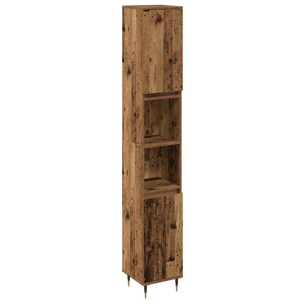 Badezimmermöbel-Set mit Regal 3 pcs Altholz Holzwerkstoff