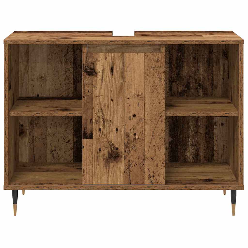 Badezimmermöbel-Set mit Regal 3 pcs Altholz Holzwerkstoff