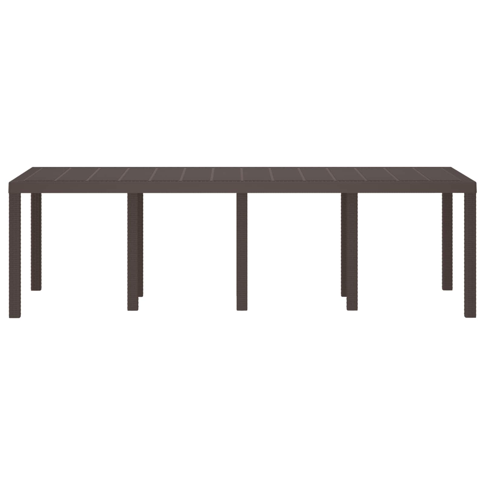 Gartentisch Braun 250 x 100 x 73 cm Poly-Rattan