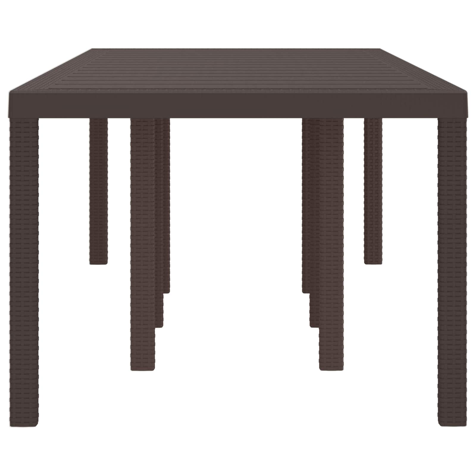 Gartentisch Braun 250 x 100 x 73 cm Poly-Rattan