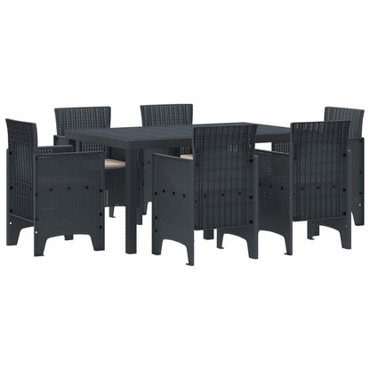 Garten Essgruppe 7 stk. Anthrazit Polt Rattan