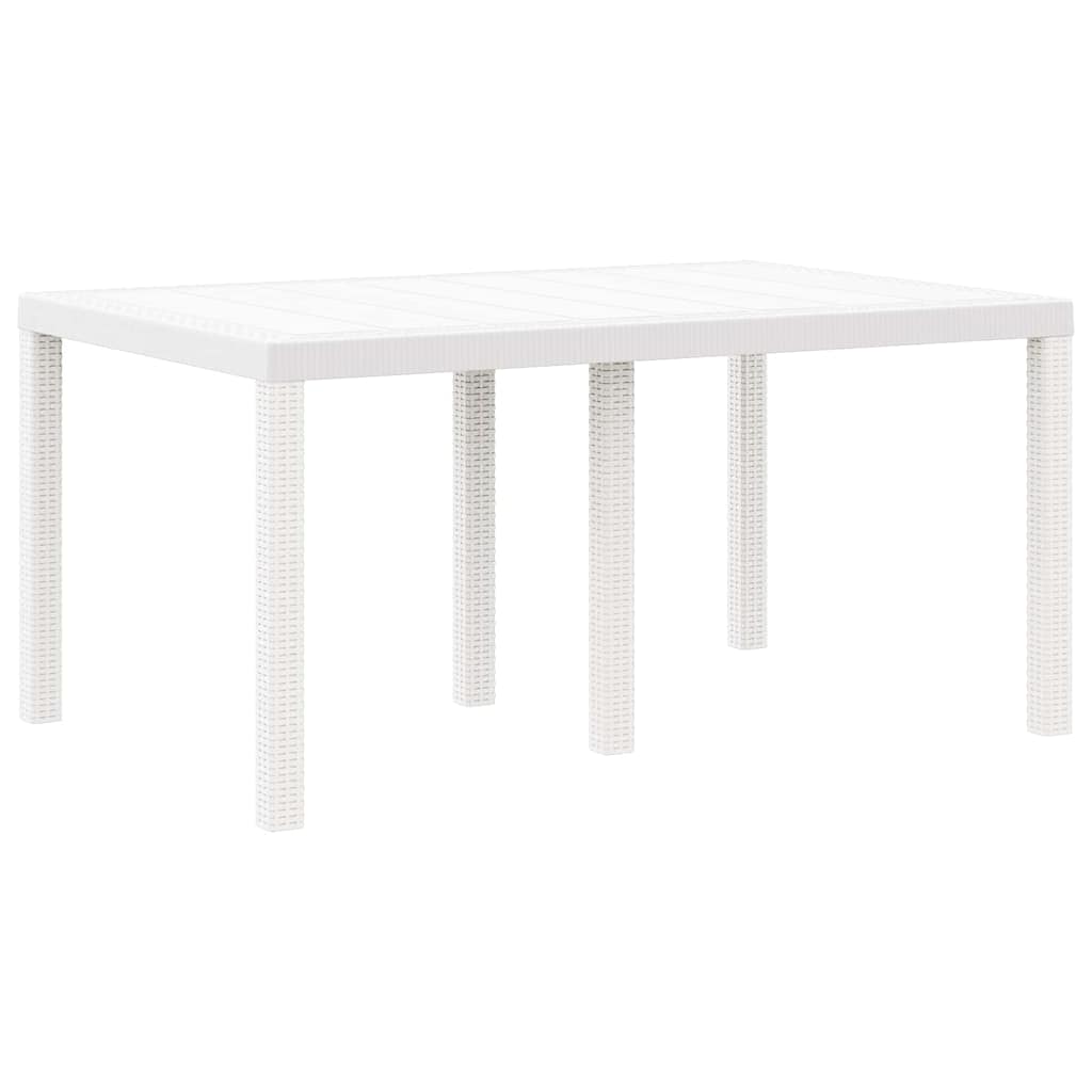 Garten Essgruppe 7 stk. Weiß Polt Rattan